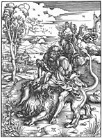 Samson slaying the lion, c.1498, durer
