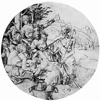 Scheibenriß Tafelnde society and death, durer