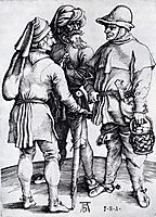 Three Peasants In Conversation, 1497, durer