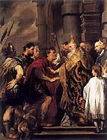 Emperor Theodosius Forbidden by St Ambrose To Enter Milan Cathedral, 1620, dyck