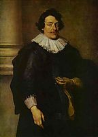 Portrait of a Gentleman Dressed in Black, in Front of a Pillar, c.1630, dyck