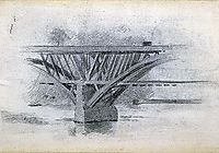 Drawing Of Girard Avenue Bridge, eakins
