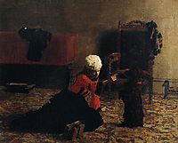 Elizabeth Crowell with a Dog, 1873-1874, eakins