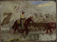 Sketch for Cowboys in the Badlands , 1888, eakins