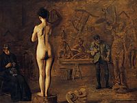William Rush Carving His Allegorical Figure of the Schuylkill River, 1908, eakins