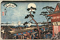Autumn Moon over Atago Hill (Atagosan no aki no tsuki) from the series Eight Views of Edo, 1846, eisen