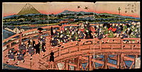 Children-s Pastimes: A Procession on Nihon Bridge, 1820, eisen