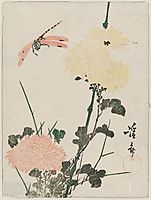 Chrysanthemums and Dragonfly, eisen