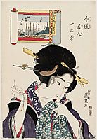 (Otonashisô, Tsukuda Shinchi no irifune), from the series Twelve Views of Modern Beauties (Imayô bijin jûni kei), eisen