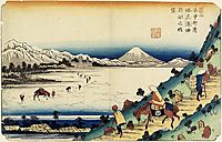 View of Lake Suwa as Seen from Shiojiri Pass, 1830, eisen