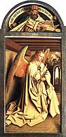 Angel Annunciate, from exterior of left panel of the Ghent Altarpiece, 1432, eyck