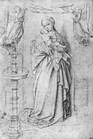 Copy drawing of Madonna by the Fountain, eyck