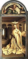 Virgin Annunciate, from the exterior of the right panel of the Ghent Altarpiece, 1432, eyck