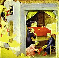 St. Nicholas and the Three Gold Balls, From the predella of the Quaratesi triptych from San Niccolo, Florence, 1425, fabriano