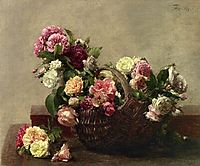 Basket of Roses, 1880, fantinlatour