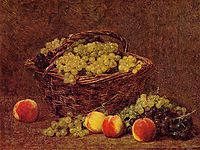 Basket of White Grapes and Peaches, 1895, fantinlatour