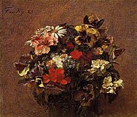 Bouquet of Flowers Pansies, 1883, fantinlatour
