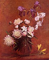 Bouquet of Peonies and Iris, 1884, fantinlatour