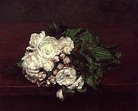Flowers, White Roses, 1871, fantinlatour