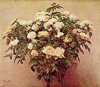 Rose Trees White Roses, 1875, fantinlatour