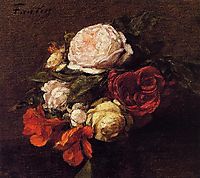 Roses and Nasturtiums, fantinlatour