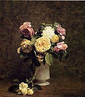 Roses in a White Porcelin Vase, 1874, fantinlatour