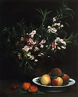 Still Life Impatiens, Peaches and Apricots, fantinlatour