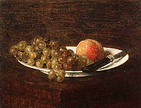 Still Life Peach and Grapes , 1870, fantinlatour