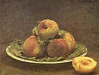 Still life with peaches, 1880, fantinlatour