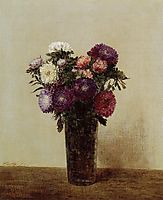 Vase of Flowers Queens Daisies, 1872, fantinlatour