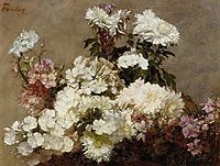 White Phlox, Summer Chrysanthemum and Larkspur, 18, fantinlatour