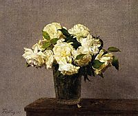 White Roses in a Vase, 1885, fantinlatour