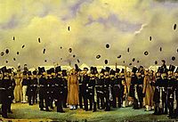 Grand Duke Mikhail Pavlovich Visiting the Camp of the Finland Regiment of Imperial Guards on July 8, 1837, 1838, fedotov
