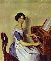 Portrait of Nadezhda P. Zhdanovich at the Piano, 1849, fedotov