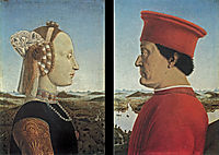 Portraits Federico da Montefeltro and Battista Sforza, 1465, francesca