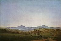  Bohemian Landscape with Mount Millsheauer, friedrich