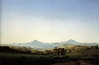 Bohemian Landscape with Mount Milleschauer, 1808, friedrich