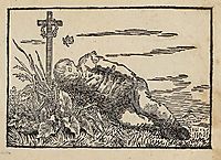 Boy sleeping on a grave, friedrich