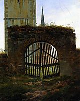 The Cemetery Gate, The Churchyard, 1825-1830, friedrich