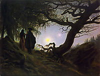 Man and Woman Contemplating the Moon, 1830-1835, friedrich