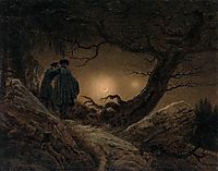 Two Men Contemplating the Moon, 1819-1820, friedrich