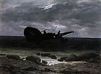 Wreck in the Moonlight, 1835, friedrich