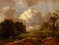 An Extensive Landscape With Cattle And A Drover, gainsborough