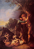 Two Shepherd Boys with Dogs Fighting , 1783, gainsborough