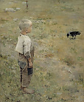 Boy with a Crow , 1884, gallenkallela