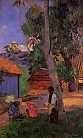 Around the huts, 1887, gauguin