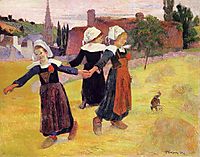Breton girls dancing, 1888, gauguin