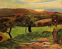 Breton Landscape - Fields by the Sea (Le Pouldu), 1889, gauguin