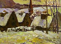Breton village under snow, 1894, gauguin