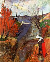 Breton Woman with a Pitcher, 1888, gauguin